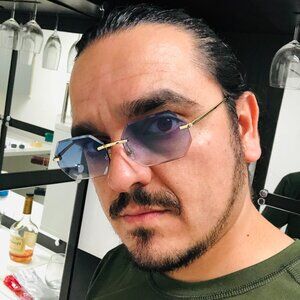 Men Sunglasses Hip Hop Gold Blue Lens Gold Classic‎ Trendy Fashion Retro Shades